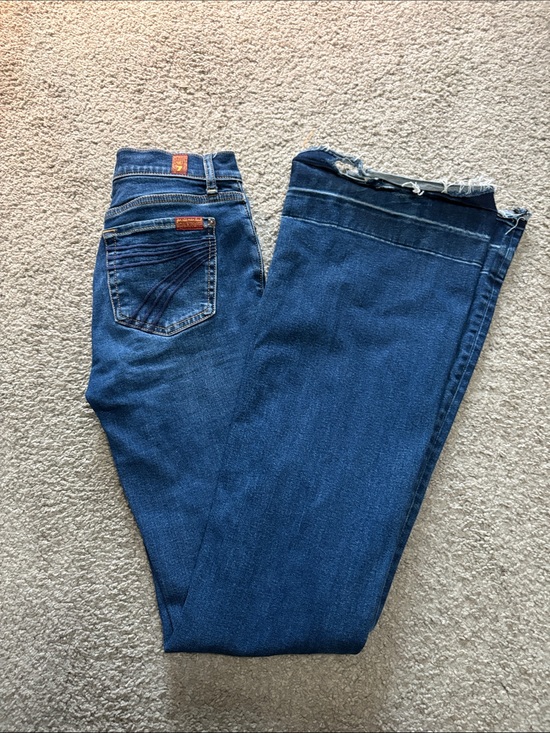 7 For All Mankind Denim - 7 For All Mankind Dark Blue Flare Jeans